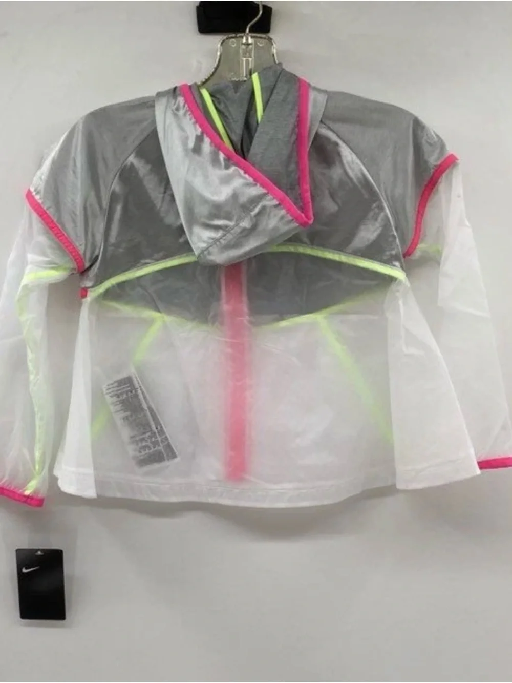 Nike Girls Silver Jacket with Pink & Neon Accents - Picture 2 of 6